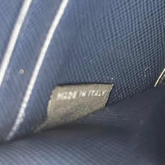 Prada 2ML317 Saffiano Leather Zip Around Wallet - Dark Blue - Preowned - Picture 12 of 13